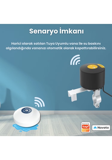 Wifi Su Baskını Sensörü Tuya, Smart Life Uyumlu