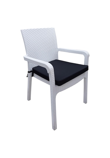 Mirzade 6 Adet Hera Siesta Minderi Su Geçirmez Kumaş 5 Cm Gri Sünger-siyah - 40 40