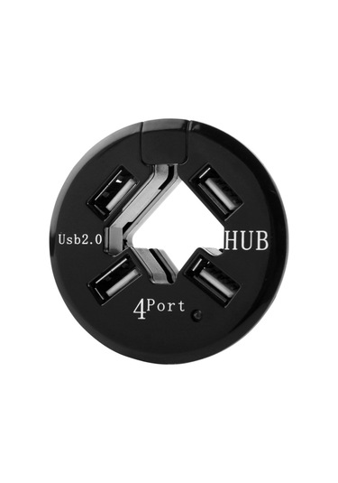 4 Bağlantı Noktası Usb Hub 2.0 Toz Kupası Siyah İle Usb Ayırıcı Adaptörü