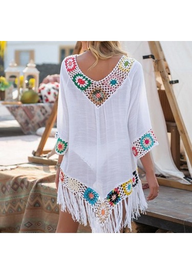 Siyah Bikini Cover Up Hollow Out Tığ İşi Patchwork Yaz Gevşek Oturan Güneş Koruma Mayo Tunik Plaj İçin Siyah Siyah Bikini Cover Up Hollow Out Tığ İşi Patchwork Yaz Gevşek Oturan Güneş Koruma Mayo Tunik Plaj İçin Siyah