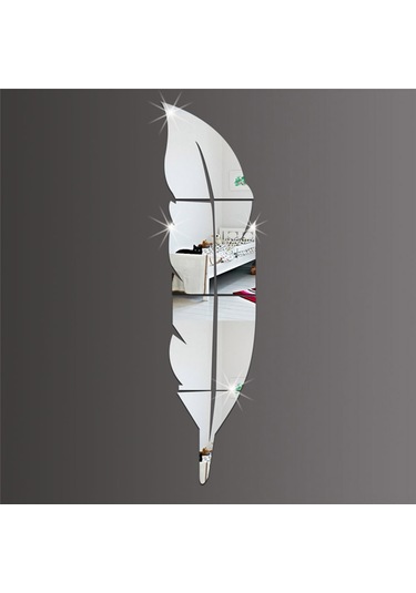 Jeehugo Gümüş 3d Kanat Desenli Akrilik Ayna Duvar Sticker - Büyük Boy 120x30cm, Ev Dekorasyonu, Kolay Kurulum, Çekilebilir, Koruyucu Filmi İle Gümüş