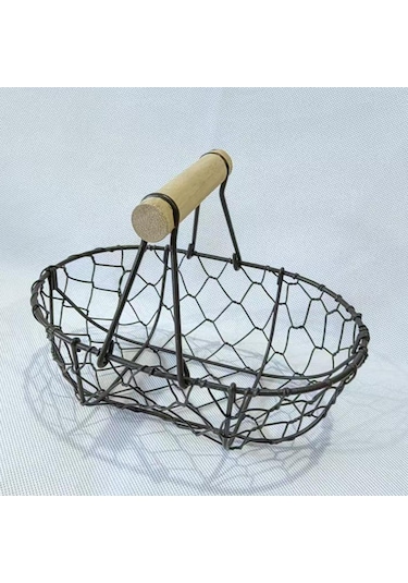 Suntek Tel Yumurta Sepeti Retro Rustik Demir Depolama Çiftlik Kahve