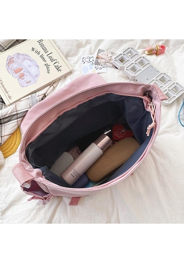 Mavi Kadın Çantası Messenger Kore Tarzı Kadın Sırt Çantası Koleji Büyük Kapasiteli Çok Yönlü Omuz Öğrenci Okul Postacı Çantaları Without Bear Mavi