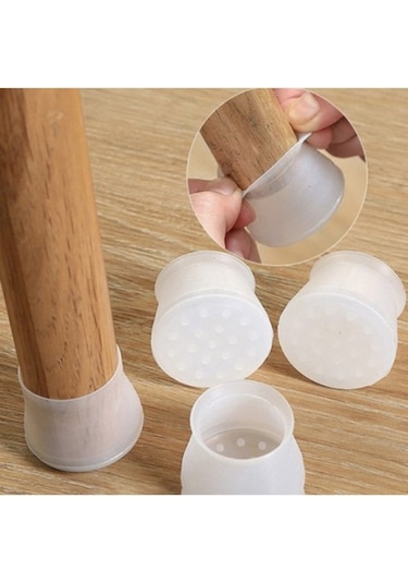 Tineke Masa Ve Sandalye Ayak Koruyucu Silikon 12 Adet Gri