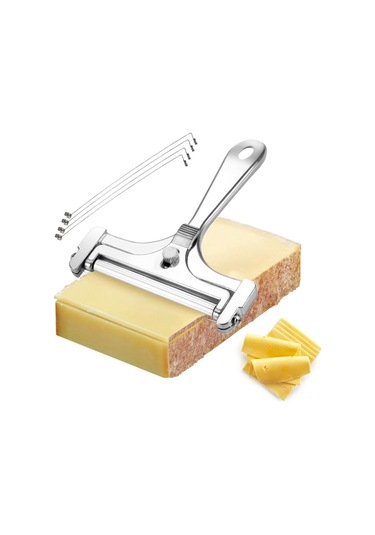 Ximistore9 304 Paslanmaz Çelik Teli Peynir Dilimleyici Seti - Ayarlanabilir Kalınlık, 4 Yedek Tel İle Ev Mutfak Aracı Diğer