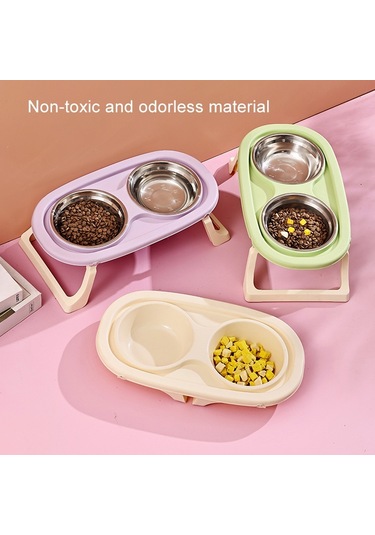 Sones Katlanabilir Evcil Hayvan Kasesi Yeme İçme Kasesi Boyun Koruma Uzun Çift Kase