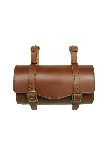 Motosiklet Deri Orta Boy Sosis Çanta Chopper Mod Kahverengi Renkli