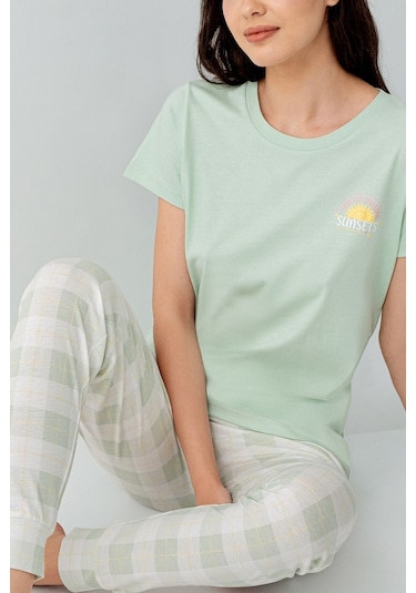Arnetta Kadın Yeşil Pijama Takım Ar3576-s-v1 Yeşil