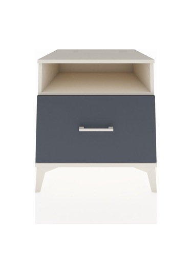 Kronos Komodin Tek Raflı Tek Çekmeceli 60x59x64 Aytaşı-antrasit Aytaşı