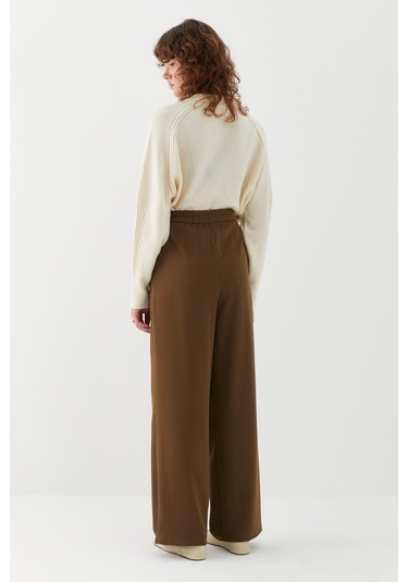 Bağcıklı Palazzo Pantolon Haki Haki