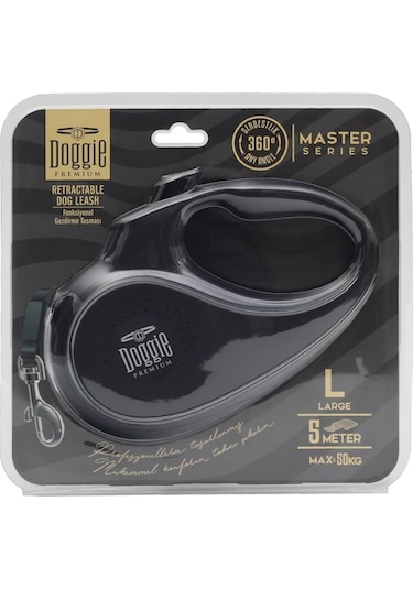 Doggie Master Large Otomatik Tasma 5 Metre Siyah