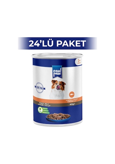 Paw Paw Jelly Somonlu Yetişkin Köpek Konserve Maması 24 x 400 G