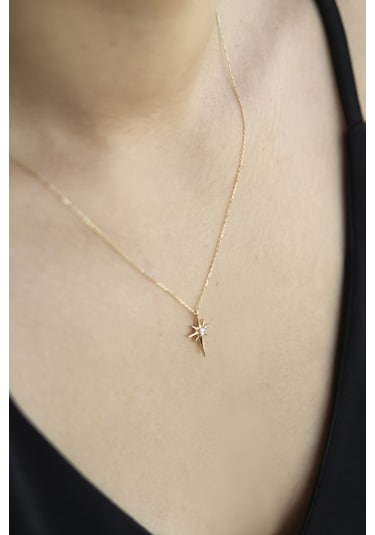 Kuzey Yıldızlı 14 Ayar Altın Kolye N11.38874