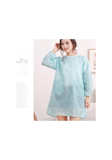 Pembe Temizleyici Ürünler Kadın Çiçek Su Geçirmez Uzun Kollu Mutfak Pişirme Pişirme Önlüğü Çalışma Önlüğü