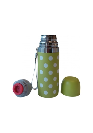 Sema Baby Puantiyeli Bebek Termosu 350 Ml - Yeşil Çok Renkli
