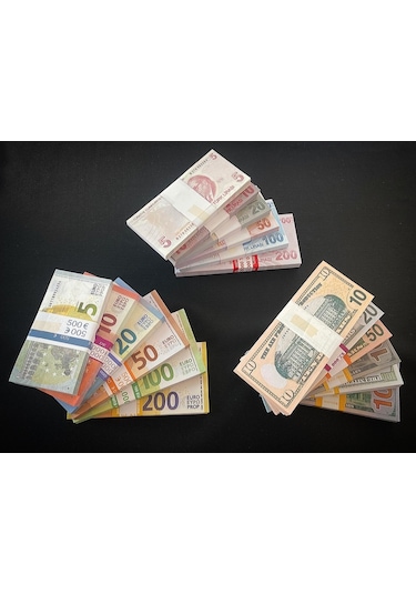 Aykar 18 Deste Karışık Euro - Dolar Ve Tl Geçersiz Paralar