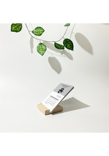 Çiçek Temalı Ahşap Standlı Poster Masaüstü Takvimi-2230