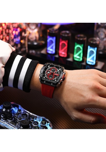 Curren 8442 Kırmızı Erkek Kol Saati