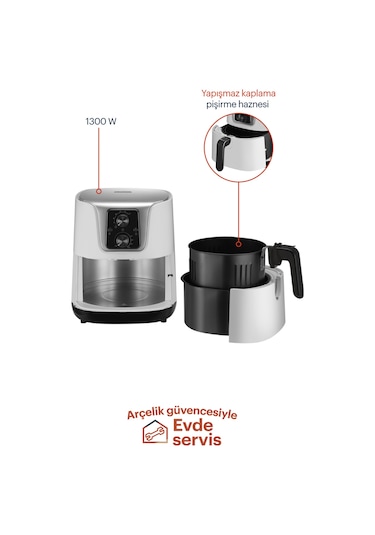 Grundig Airfryer FR 4032 A Az Yağlı Pişirici
