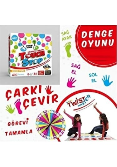 Twist Master Denge Oyunu Touch - Stop V2 Eğlenceli Dikkat Algı Hareket Aile Oyunu