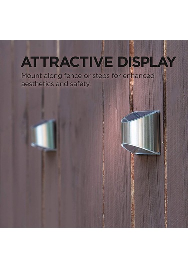 Wezone 2 Adet Paslanmaz Çelik Solar Bahçe Aydınlatma Lambası - Su Geçirmez, 4 Led, Uzun Ömürlü Beyaz