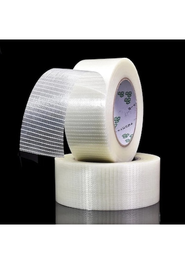 25m Izgara Fiber Bant Oyuncak Uçak Modeli Süper Güçlü Örgü Tek Taraflı Bant 25mm 25 M 1