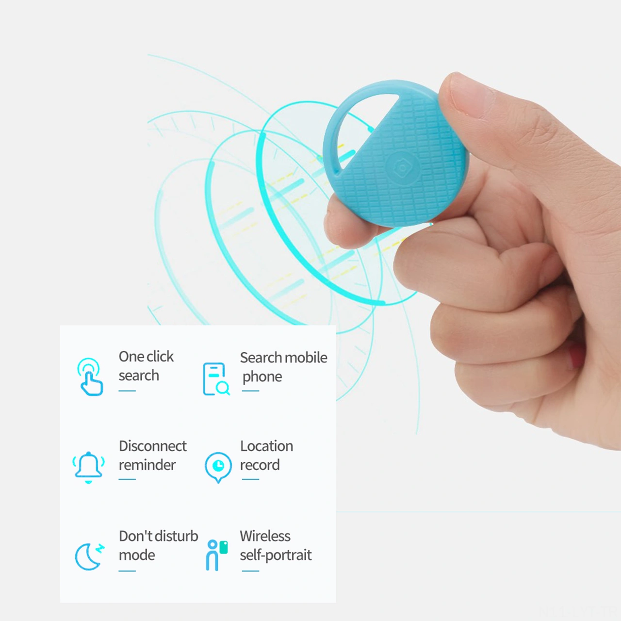 Youtek S9 Dairesel Bluetooth Takip Cihazı - Akıllı Anahtar/ev Eşyası Kayıp Engelleme, Uzak Kumanda Ve Gps Konum Belirleme Fonksiyonu Siyah, Metal Kanca İle Siyah