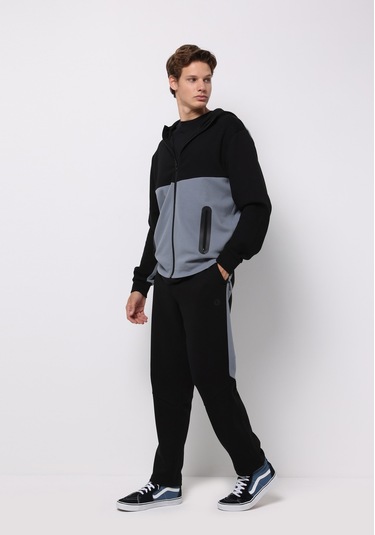 Colins Regular Fit Orta Bel Düz Erkek Siyah Eşofman Altı Cl1076854 Q1.v1 Blk Siyah