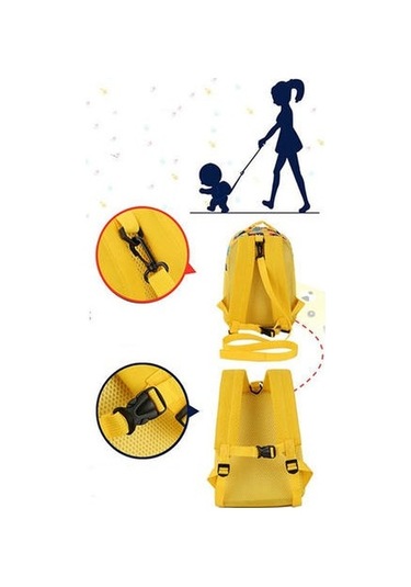 Çizgi Film Dinozor Çocuk Çanta Bebek Anti-kayıp Okul Sırt Çantası Ns3meo Sarı