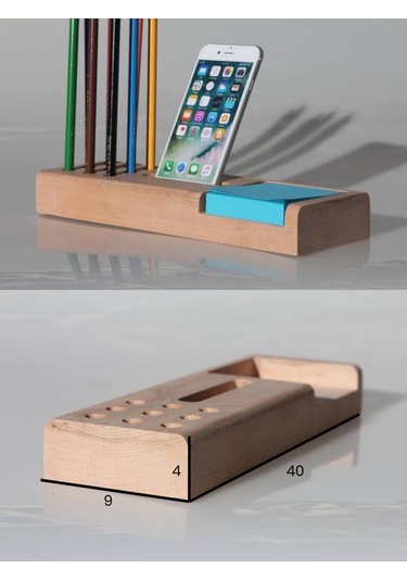 Çok Amaçlı Ahşap Masaüstü Organizer Ve Kalemlik