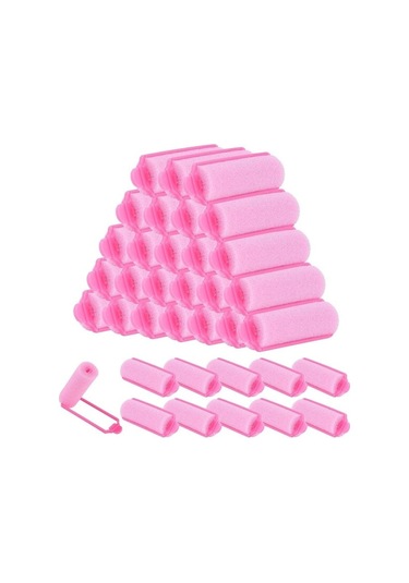 36 Adet Köpük Saç Bigudisi 20 Mm Mini Köpük Saç Şekillendirici Bigudiler Saklama Çantalı Esnek Sünger Bigudiler Yumuşak Uyku Bigudileri Pembe