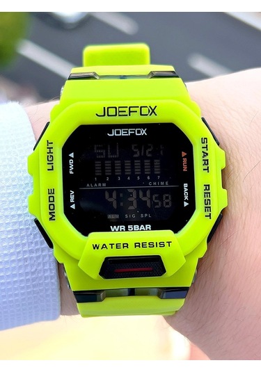 Joefox G-shock Kasa Yeşil-Siyah Digital 5 ATM Spor Kol Saati J-gs08