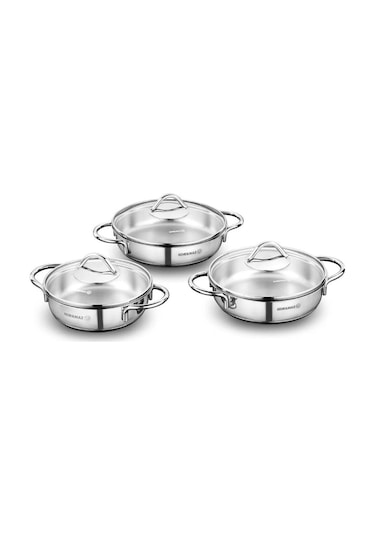 Korkmaz Tombik Dayanıklı Omlet Seti 6 Parça A1805 Gümüş