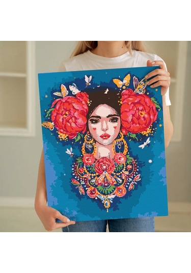 Sayılarla Boyama Seti 40 X 50 CM Tuval Şasesine Gerili Lady