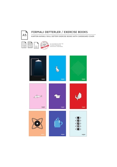 Mopak A5 Defter Karton Kapak Kareli 40 Yaprak