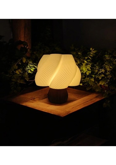 Vintage Ice Gece Masa Lambası , Bohem Ev Dekorasyon , Dekoratif Abajur - Kahve Krem Çok Renkli