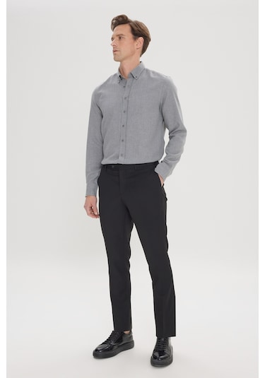 Ac&Co / Altınyıldız Classics Slim Fit Dar Kesim Klasik Yan Cep Erkek Pantolon - Siyah