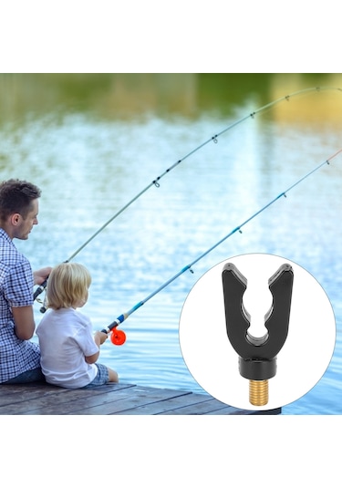 Ximistore9 Siyah Pvc Ve Bakır Oluşturulmuş Kayma Engellendirilmiş U Şekilli Av Kamışı Stabiliyeti Sağlayan Av Aksesuarı