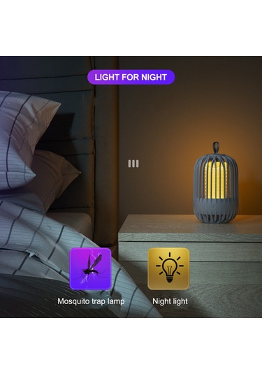 Monyee Ev İçin Usb Mosquito Öldürücü Lambası - 365nm Mor Işık, Turbo Süpürme Ve Yüksek Gerilim Çarpması İle Komforlu Ortam