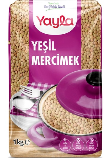 Yayla Yeşil Mercimek 1 Kg 3 Lü