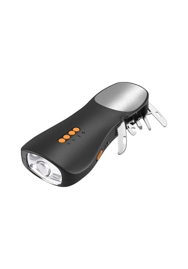 Çok Fonksiyonlu El Feneri Fm Radyo Acil Durum Güç Bankası Siyah Siyah