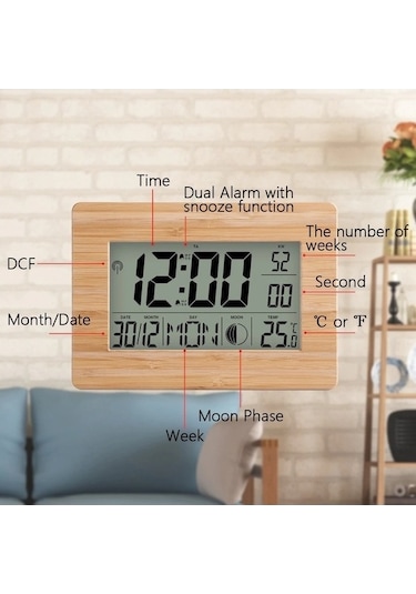 Trendooze Takvim, Sıcaklık Saati Haki Haki Göstergeli Ekranlı Dijital Çift Büyük Atom Alarm, - Dp Haki