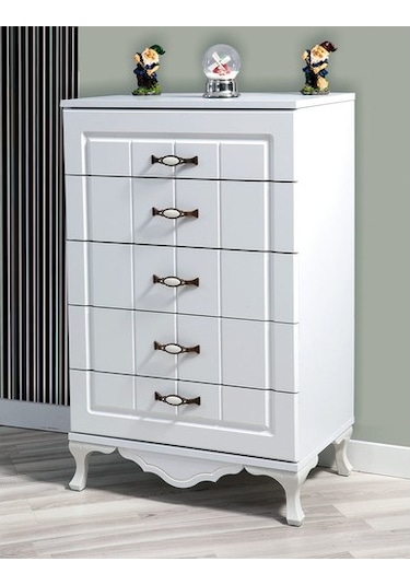 DARDASON K500 5 ÇEKMECELİ BEYAZ ŞİFONYER