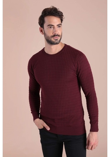 Ferraro Bisiklet Yaka Superfine Yün Kazak - Bordo Bordo (490433285) Bordo