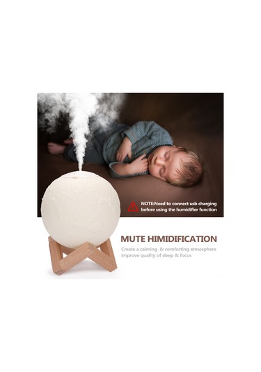 Youtek 3d Ay Desenli Usb Nemlendirici: Akıllı Gece Lambası, Sessiz Atomizasyon, Otomatik Kapatma, Ev Ve Araç Kullanıma Uygun