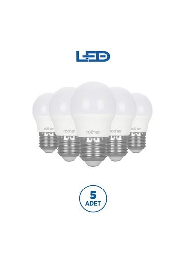 Rtl09121-5 Rother G45 Led Ampul 6w E27 470 Lümen 3000k Sarı Işık Enerji Tasarruflu Ampul 5 Adet