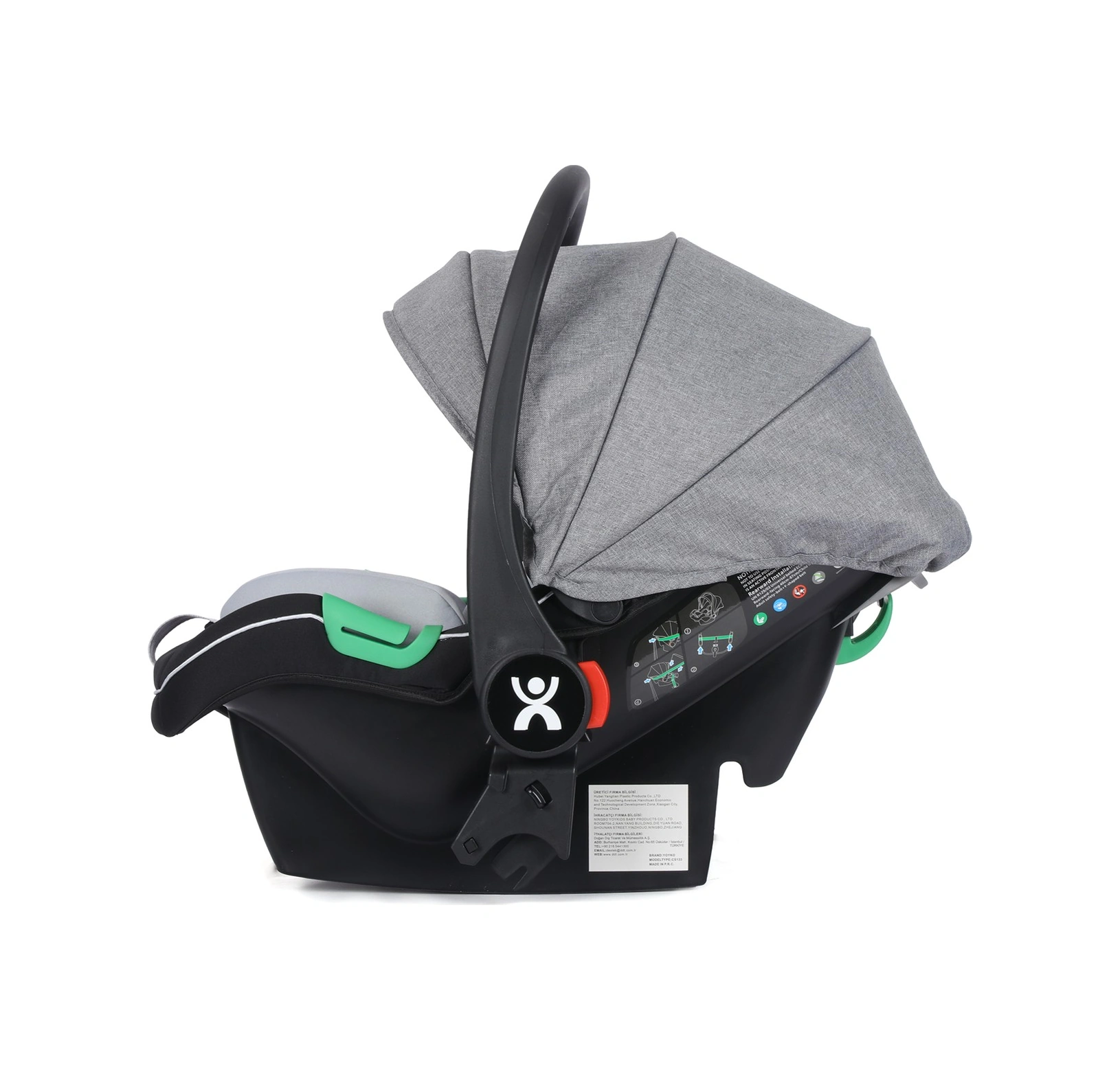 Wow Kabin Boy Tek Elle Kolay Katlanır Travel Bebek Arabası Autofold Grey Black