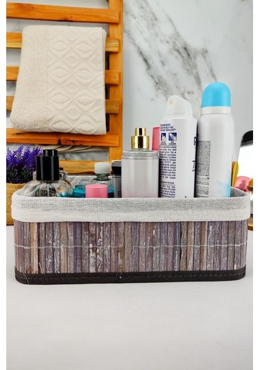 Digithome Bambu Çok Amaçlı Saklama Kutusu Düzenleyici Orta Boy Organizer Gri 29x19x10 Cm - Cl-6006-2
