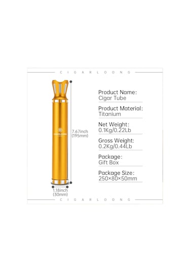 Cigarloong Metal Puro Kılıfı Delicili Sehpalı Tekli Gold 60 Ring