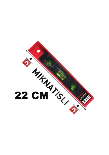 Makroyapı Mini Su Terazisi 22 Cm Mıknatıslı Su Terazi 1 Adet